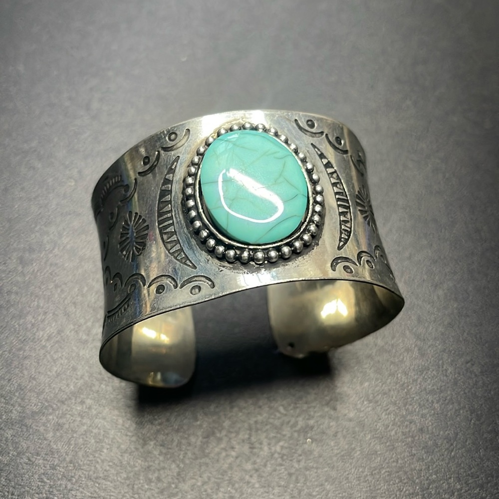 Turquoise Silver plated adjustable Bracelet